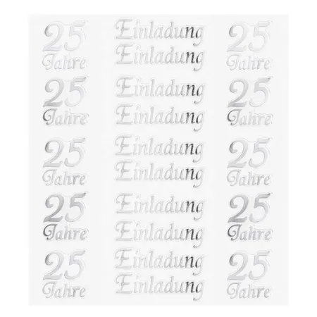 hobbyfun HOBBY-Design Sticker Einladung 25 Jahre, silber