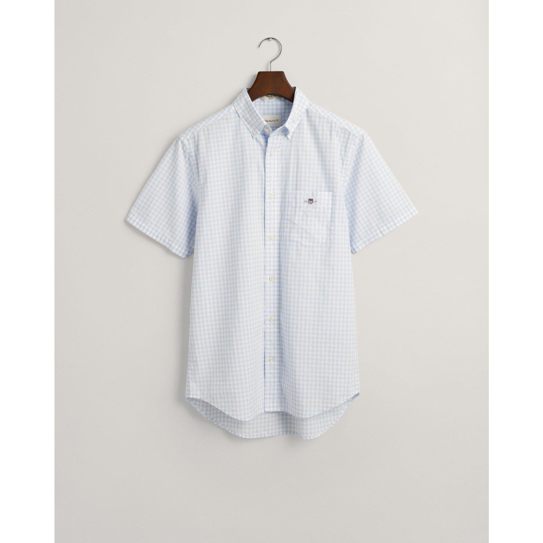 Gant Regular Fit Classic Gingham Poplin Short Sleeve Shirt