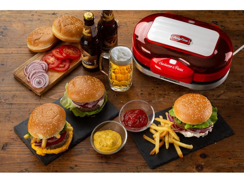 Ariete Hamburger-Grill Party Time ARI-205-RD 1200 W, Rot/We Hamburger-Maschine