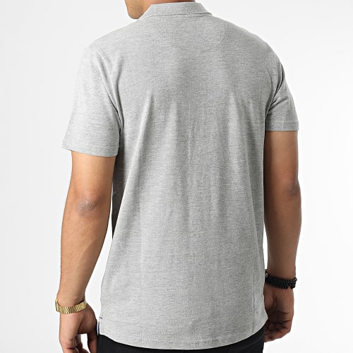 Polo Manches Courtes 10045931 Gris Chiné Blanc