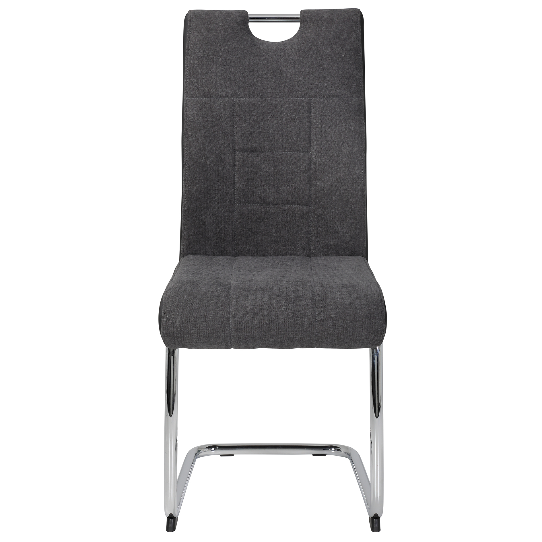 4-teiliges Schwingstuhl-Set - anthrazit-schwarz - Webstoff