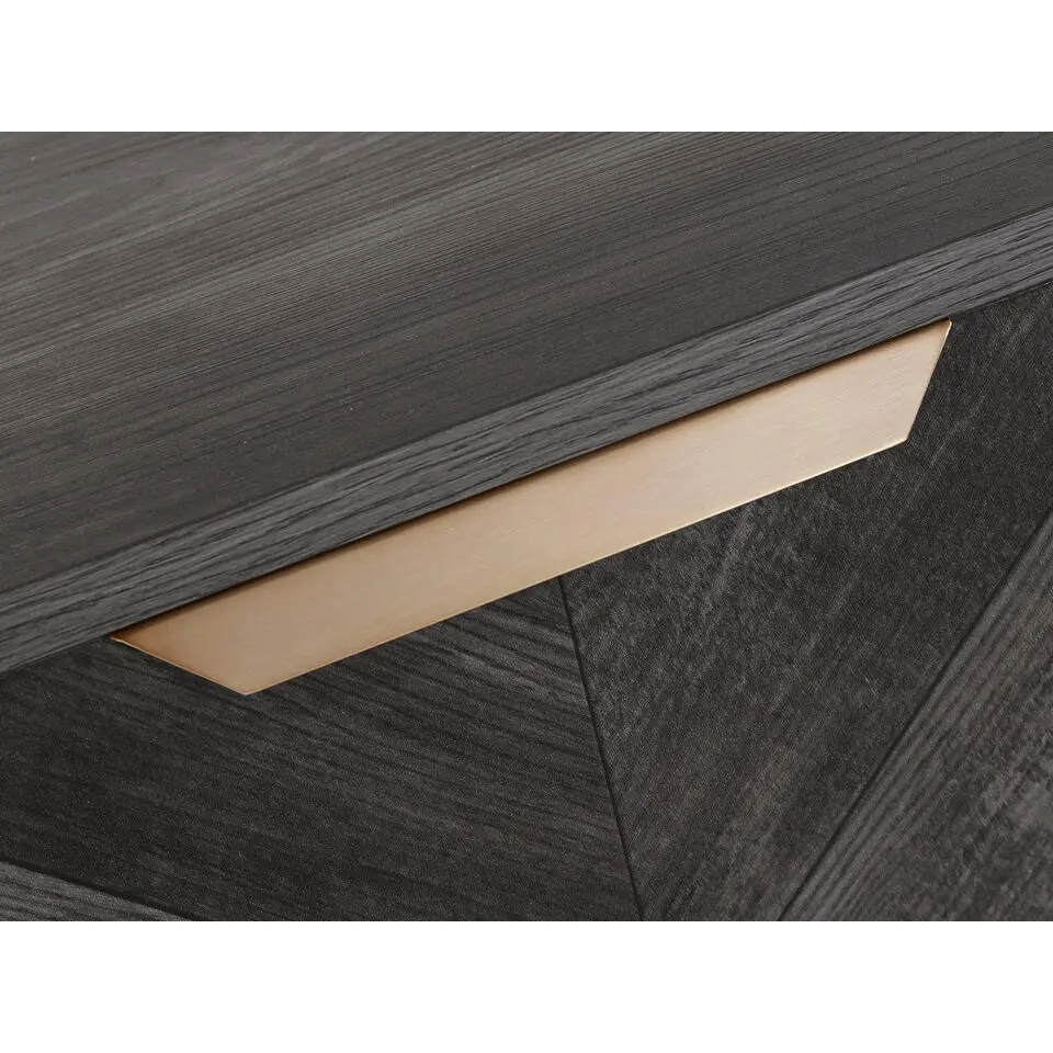 Dark Wood - Dressoir met 4 zwarte spaanplaatdeuren
