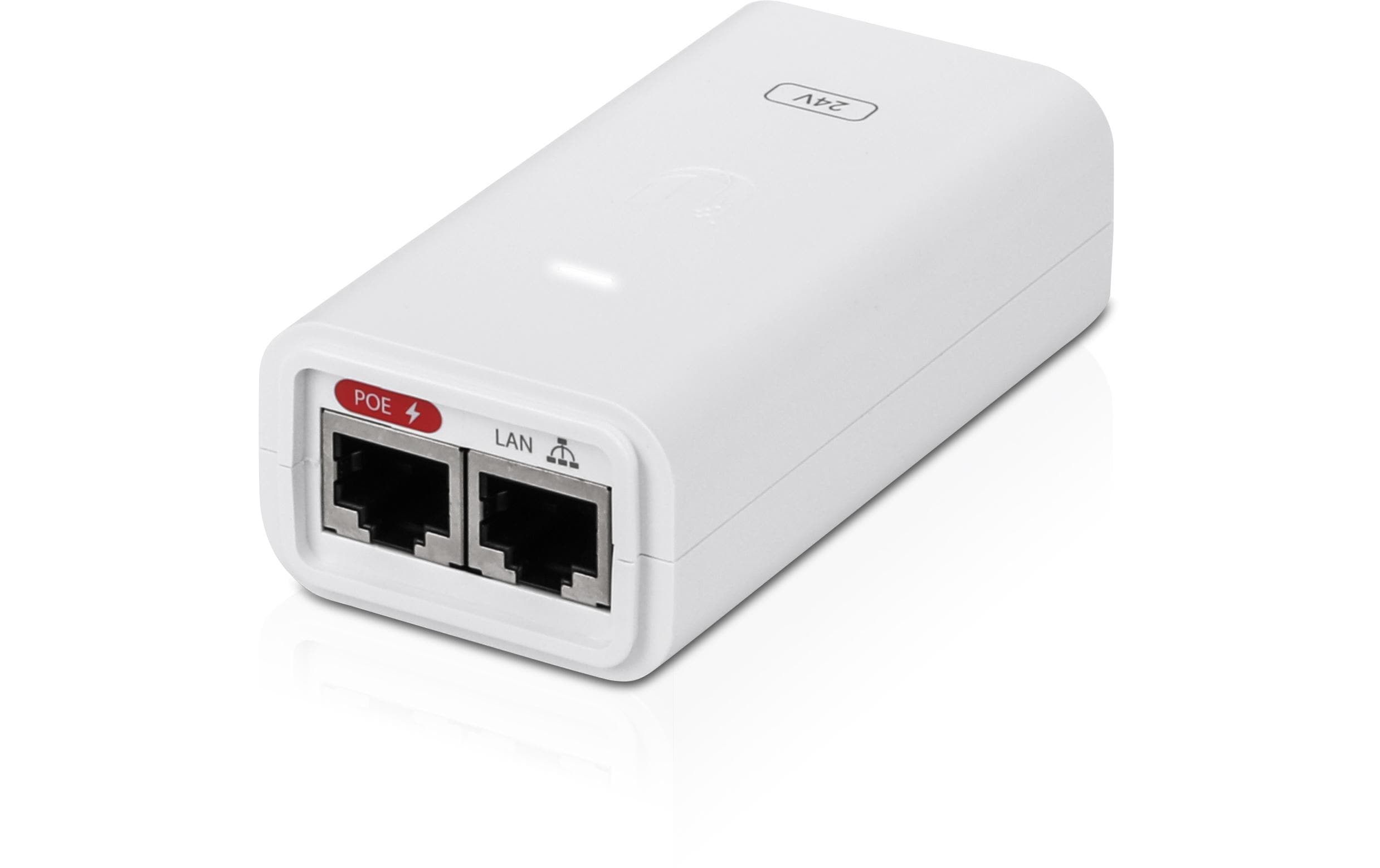 PoE Injector POE-24-24W-G-WHUbiquiti Passive PoE GE Injector: 24V, 24W, weiss