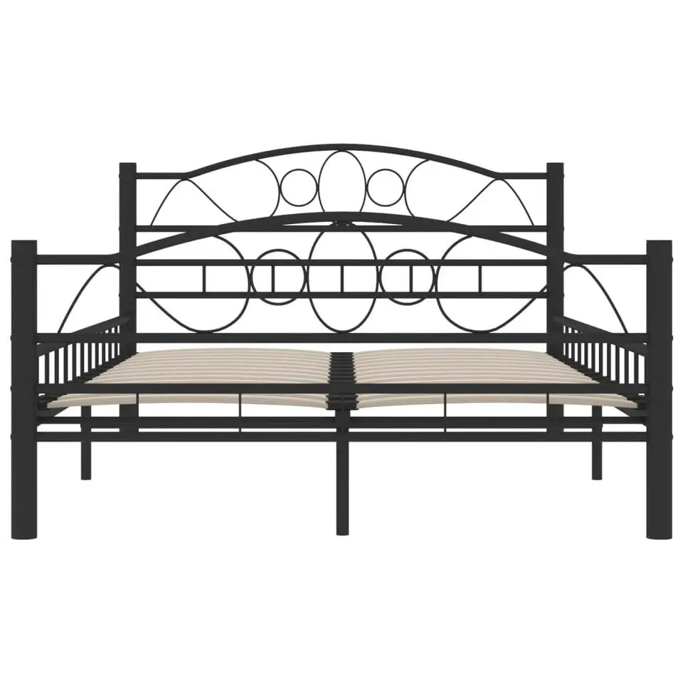 vidaXL - Bed frame met hoofdiende - zwart - Staal - 120x200 cm