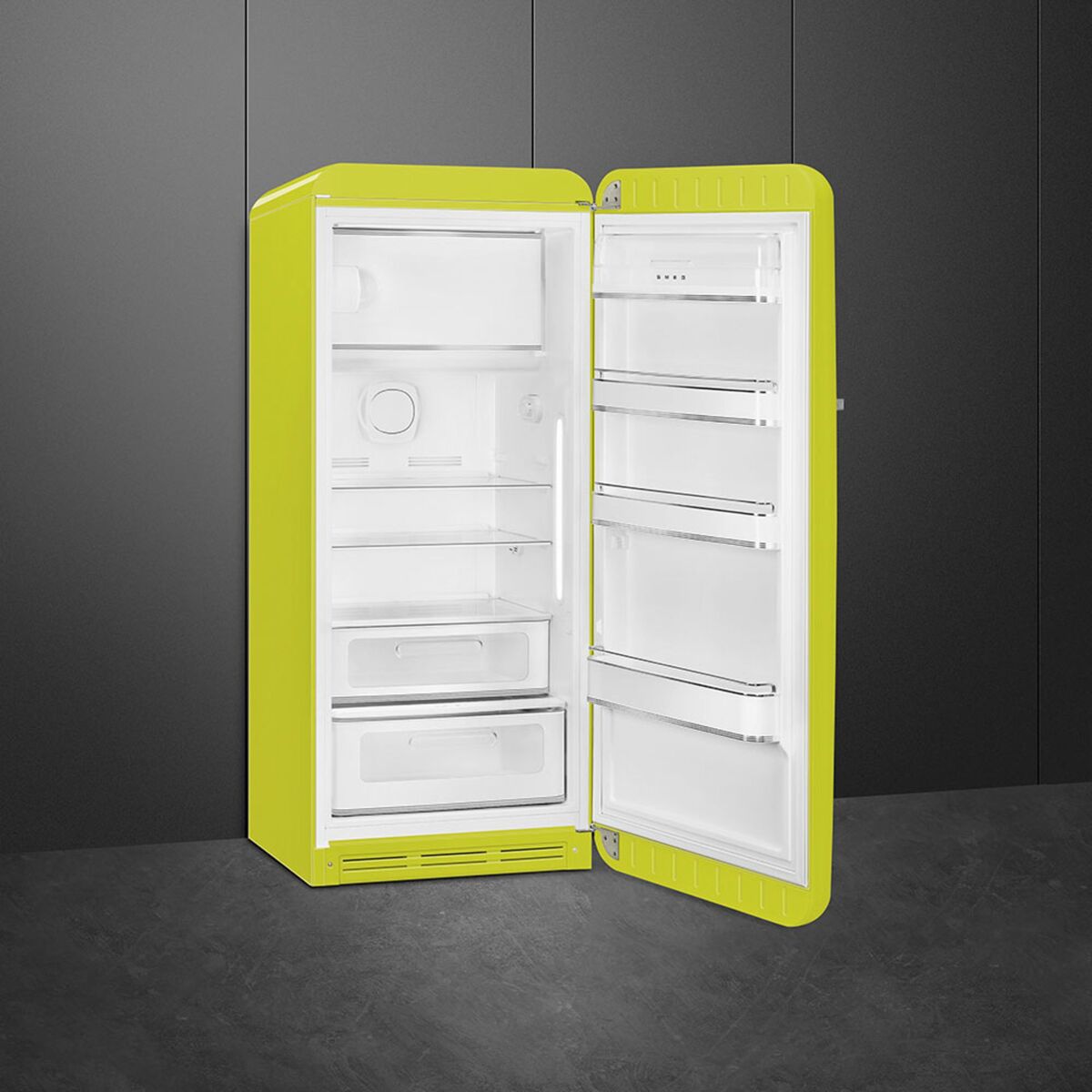 Smeg FAB28RLI6 Kjøleskap Med Fryseboks 153cm Høyrehengslet Limegrønn
