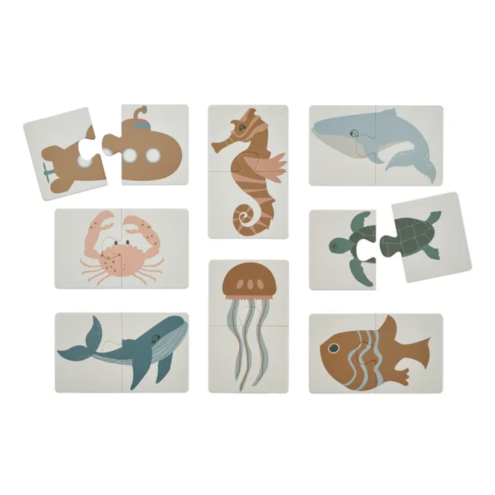 Liewood Puzzles Bret - Set de 8 | Sea creature/Sandy