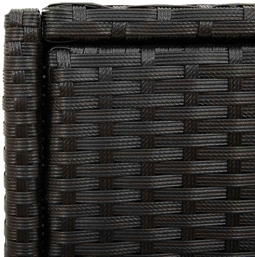 vidaXL Gartenschrank, Geräteschrank mit viel Stauraum, Beistellschrank Schrank mit Türen, Balkonschrank Terrassenschrank, Schwarz Poly Rattan
