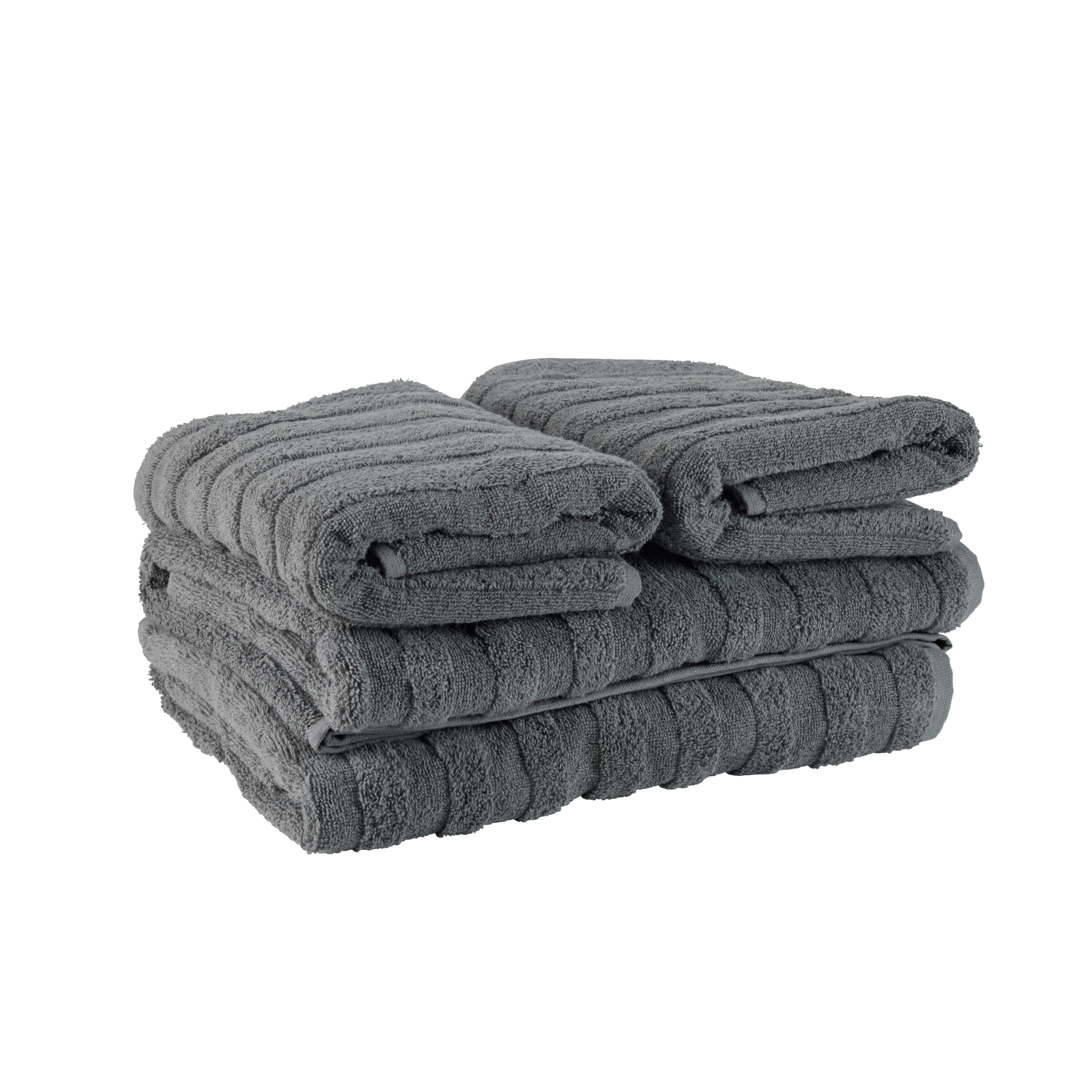 Bahne Interior  Terry Stripe håndklæde sæt, grå  - 4 stk.