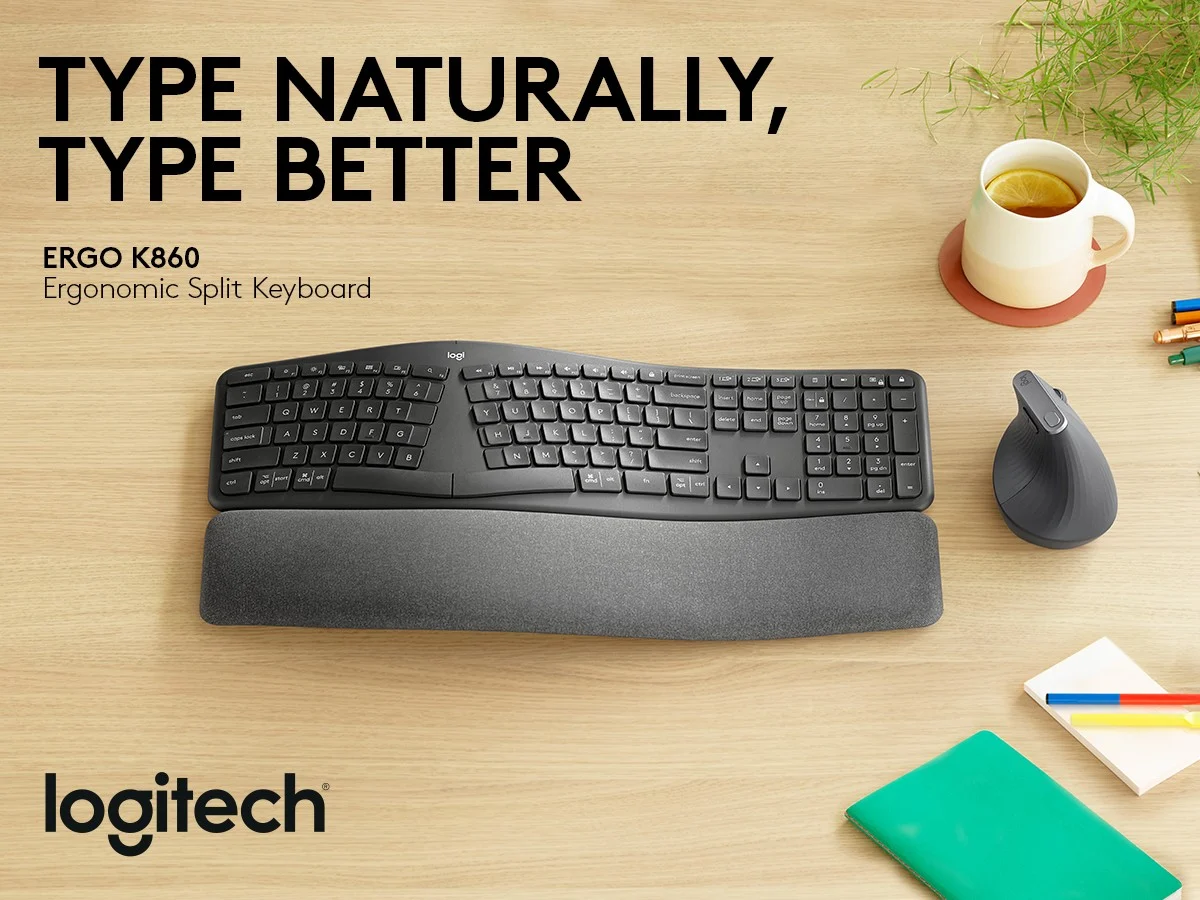 Logitech - ERGO K860 Graphite NORDIC