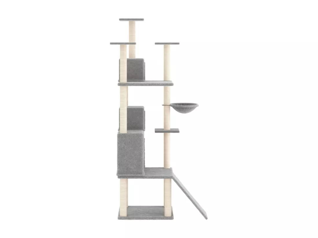 Arbre à chat avec griffoirs en sisal Gris clair 175 cm