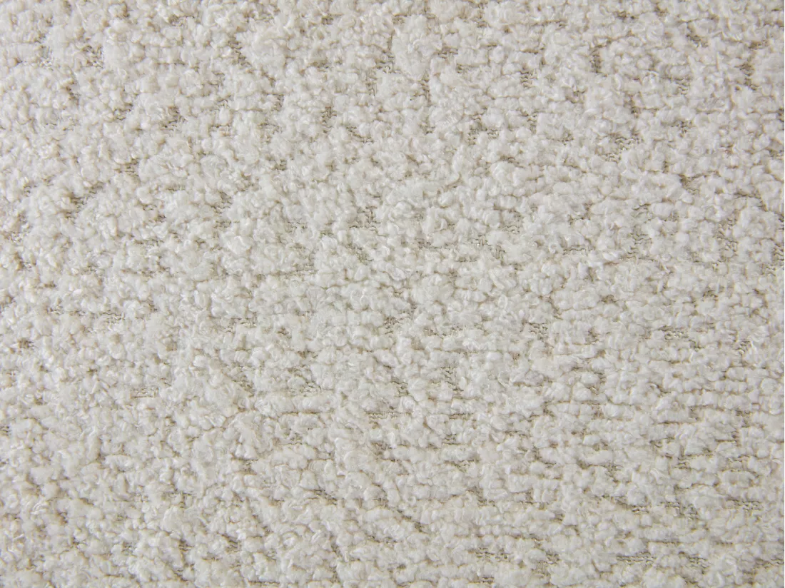 Lot de 2 tabourets de bar en tissu bouclette et métal doré - Hauteur réglable - Blanc - LOLY