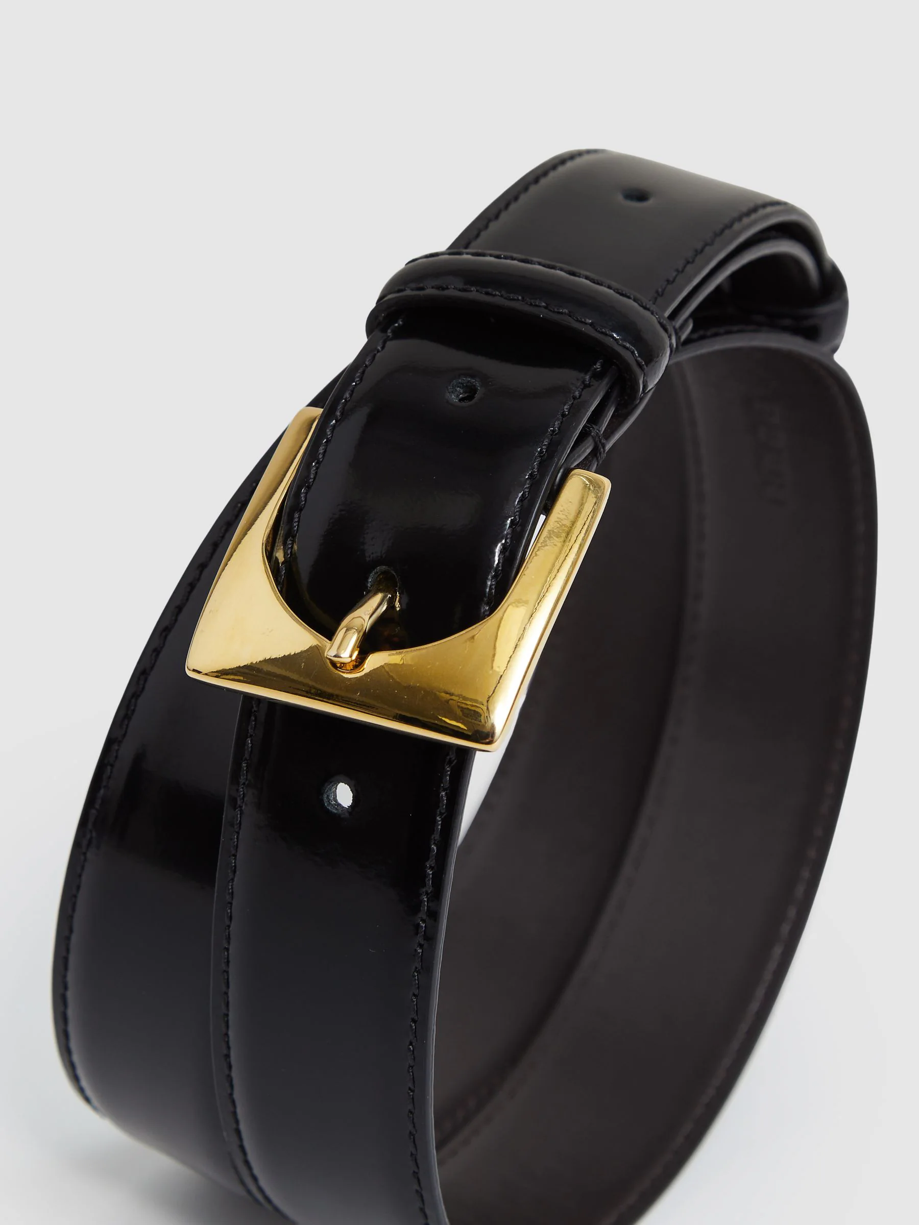 Reiss Belinda Leather Square-Buckle Belt
