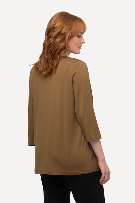 Shirt, Paisley-Design, Classic, V-Ausschnitt, 3/4-Arm