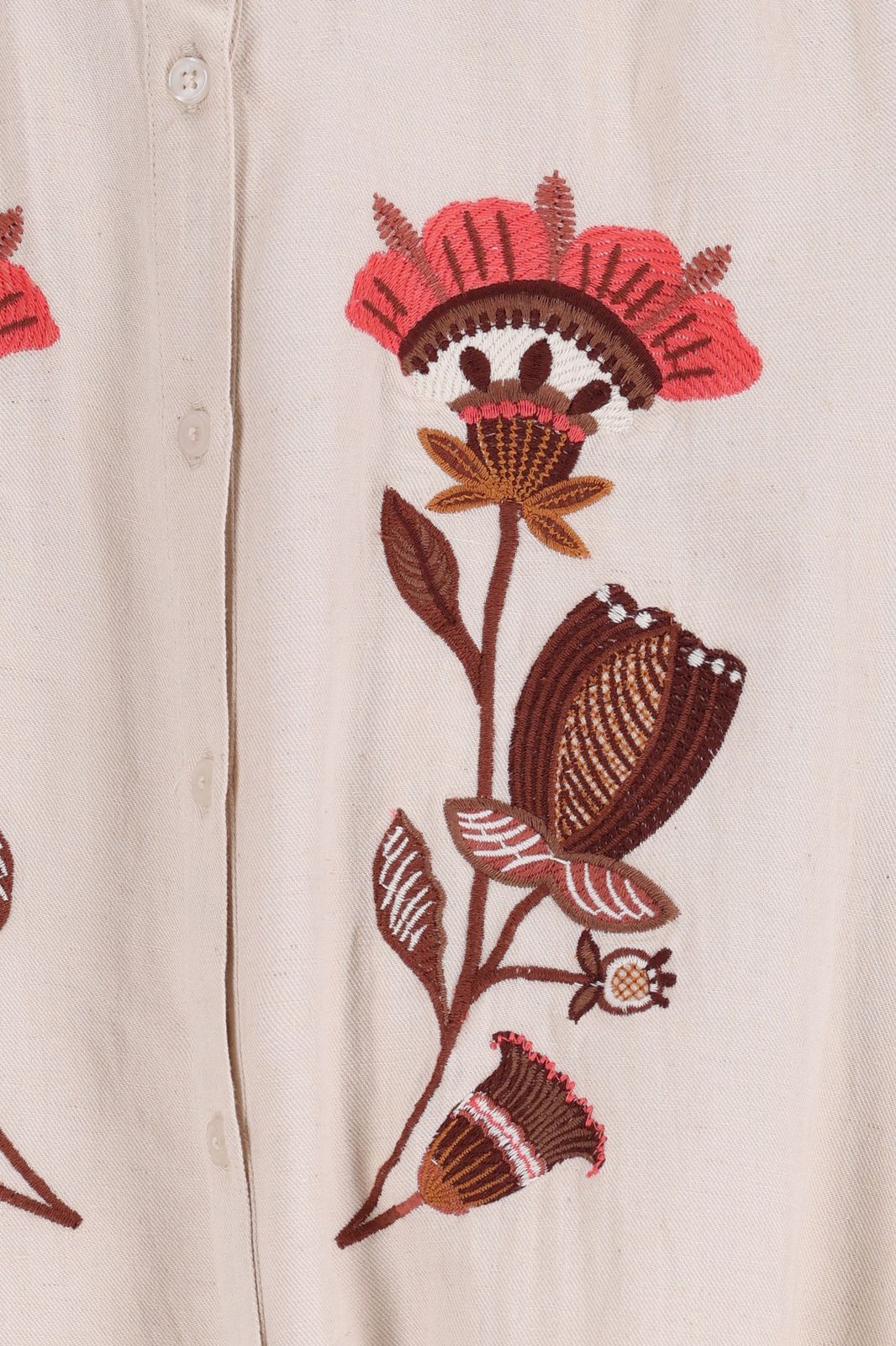 Beige blouse met embroidery