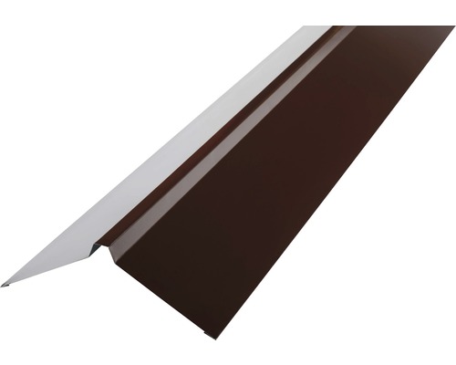 PRECIT rechte nok voor trapeziumplaat, chocoladebruin RAL 8017, 1000 mm x 95 mm x 95 mm