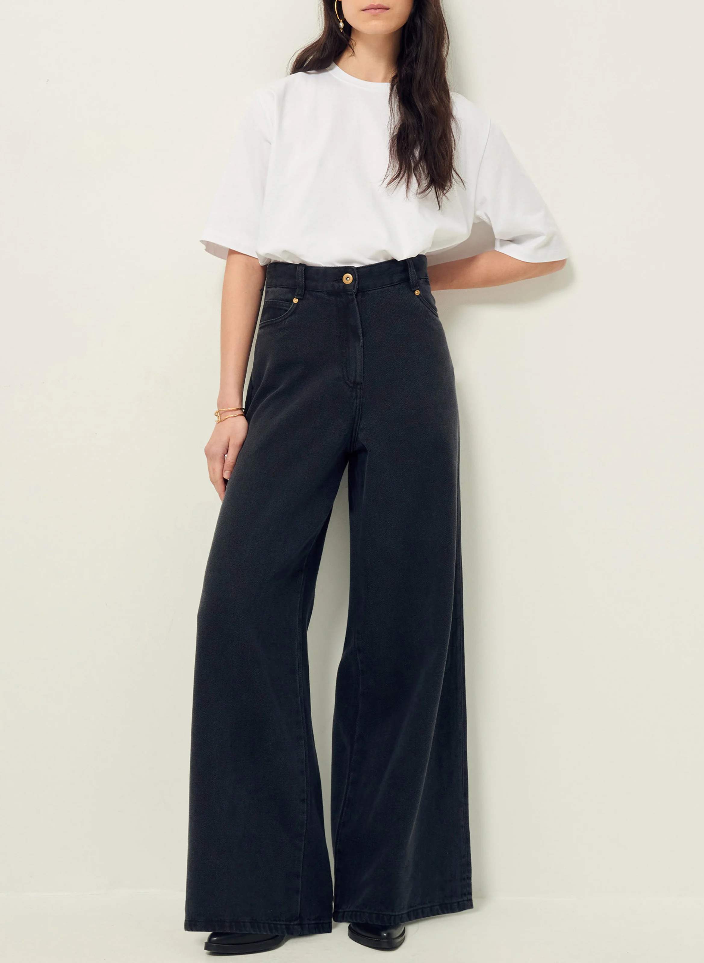 DALT - Jean ample en denim | Noir