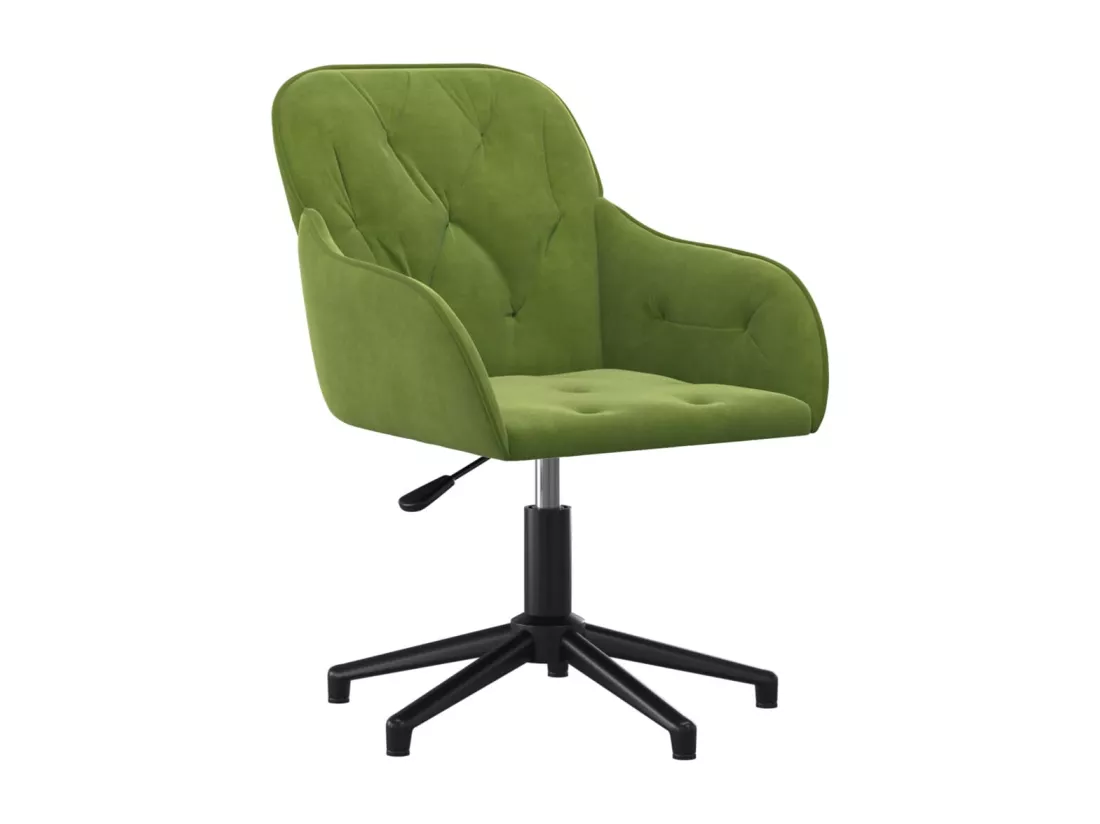Chaise pivotante de bureau Vert clair Velours