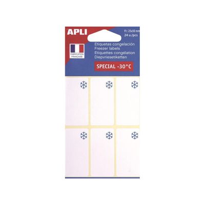 Apli Agipa - 24 Étiquettes congélateur - 25 x 50 mm