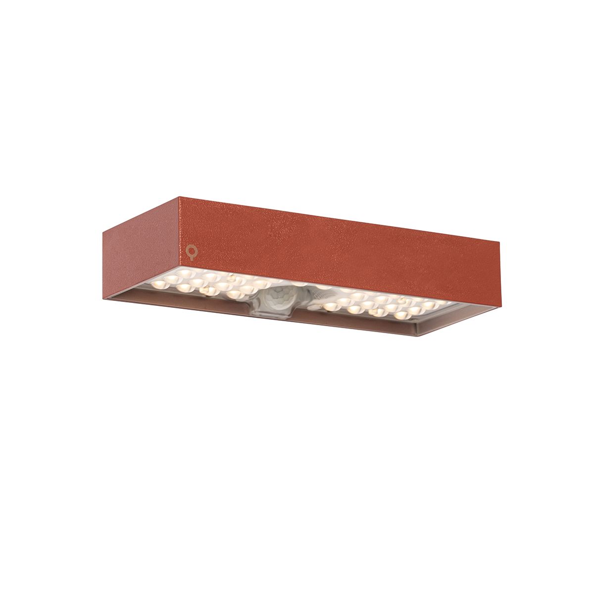 Buiten wandlamp rood met dimlicht en sensor op solar - Kayo
