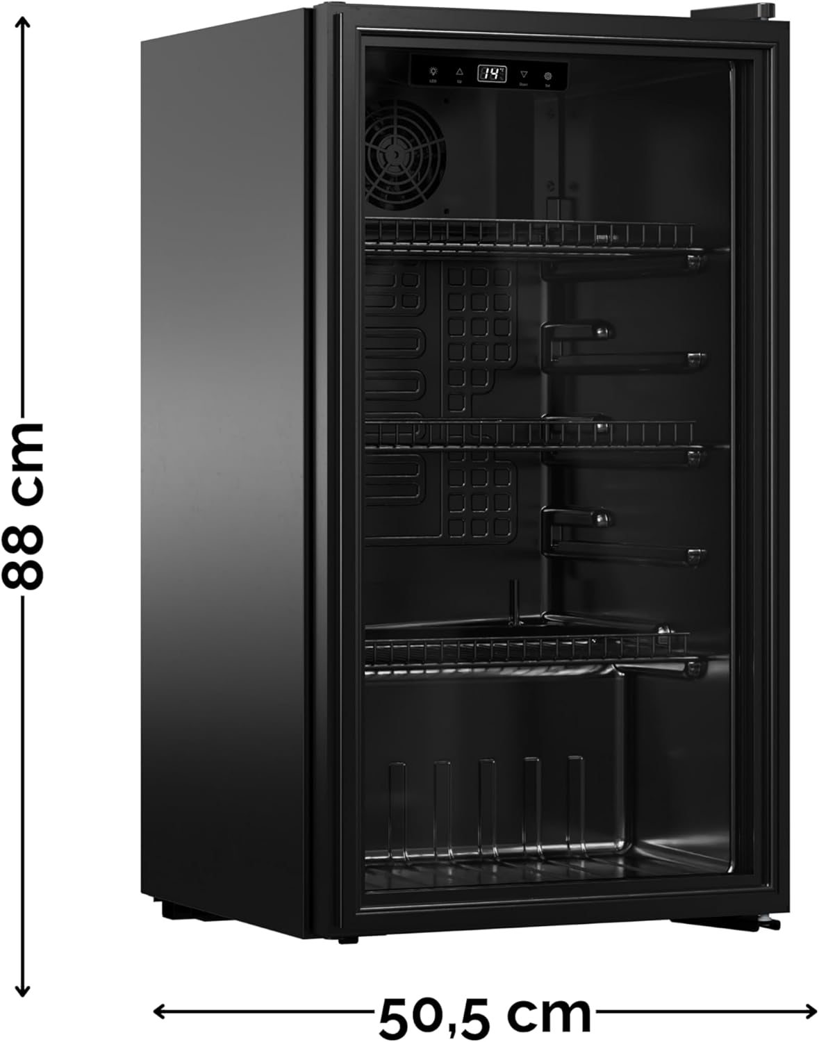 YUNA Cool-View GKS90B Glastürkühlschrank | 89L | schwarz