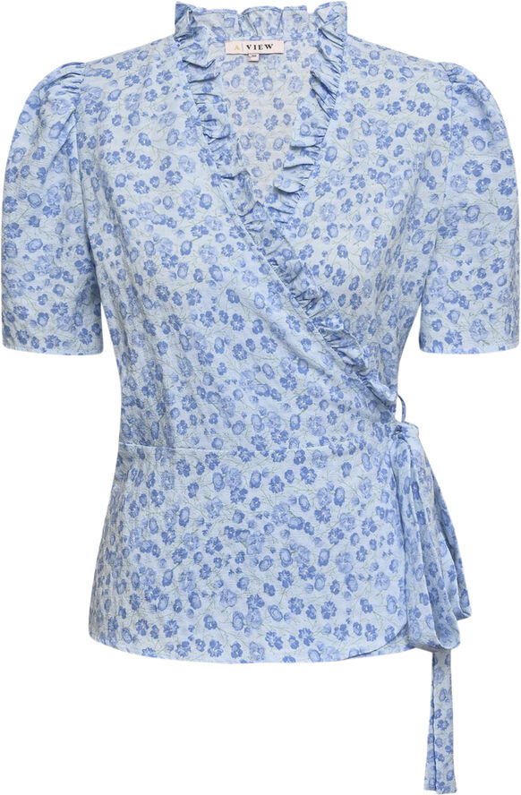 A-VIEW Peony wrap blouse Sky blue