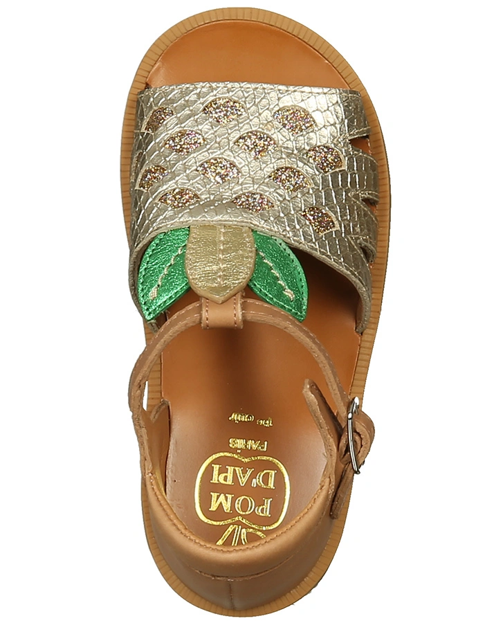 Leder-Sandalen POPPY – ANANAS in bunt