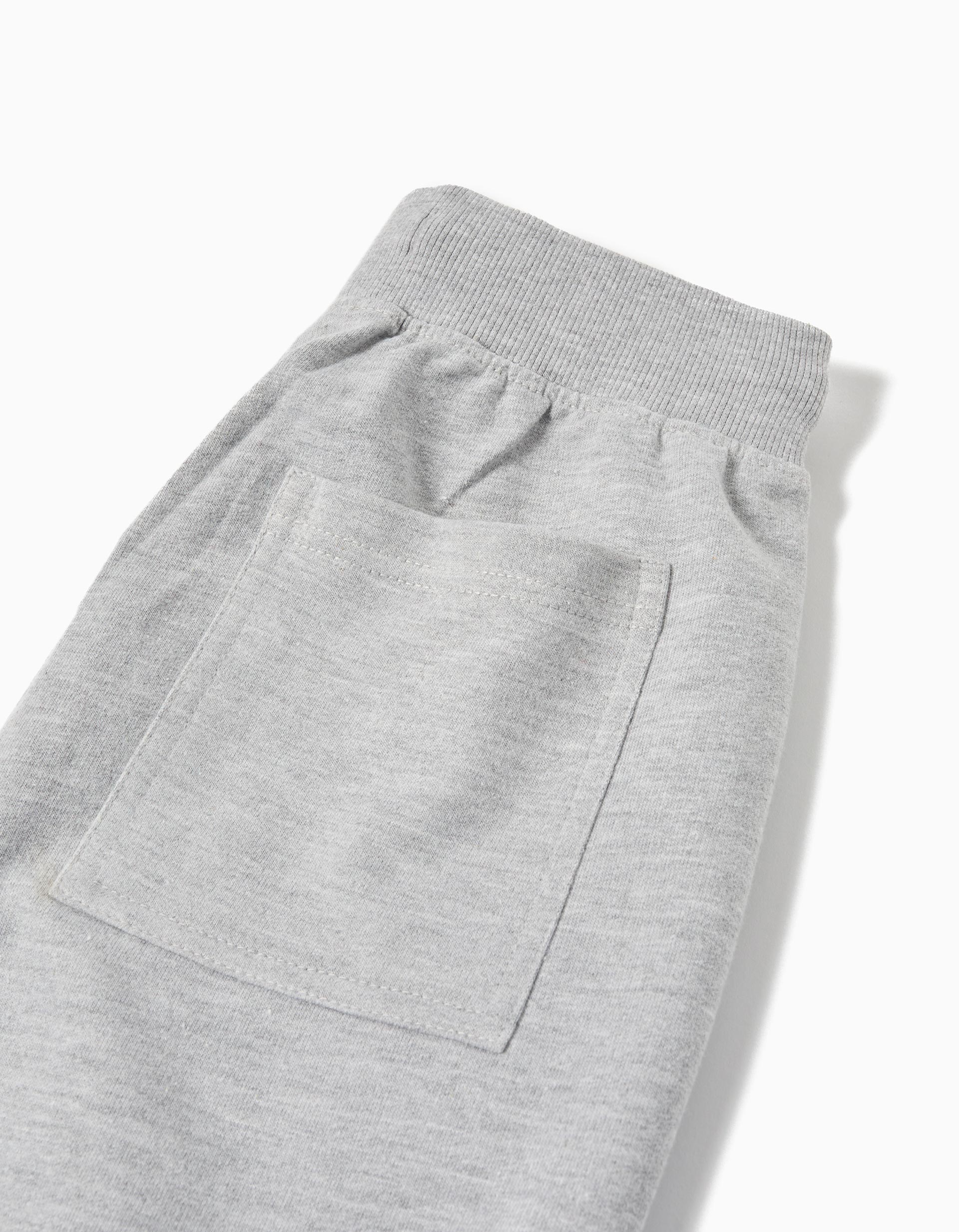 Calções Fleece, Menino, Cinzento Claro