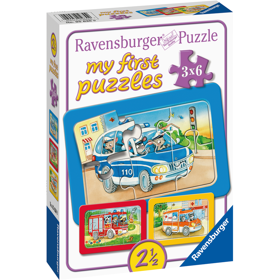 Ravensburger My first Puzzle - Rahmenpuzzle Tiere im Einsatz, 3x6 Teile