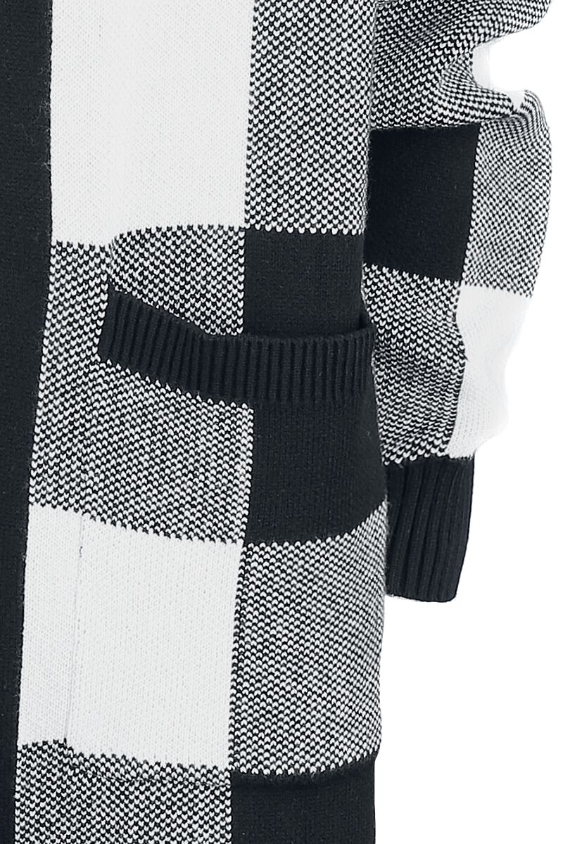 Gilet À Capuche À Carreaux Noir/Blanc | Rock Rebel by EMP Cardigan