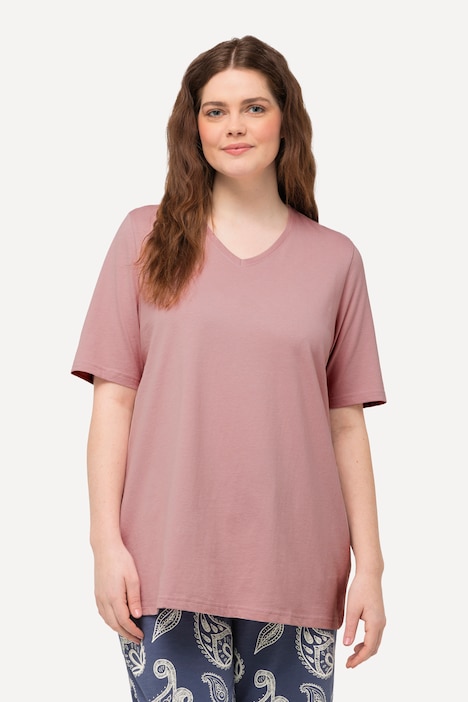 T-Shirts, 2er-Pack, V-Ausschnitt, Halbarm, Biobaumwolle