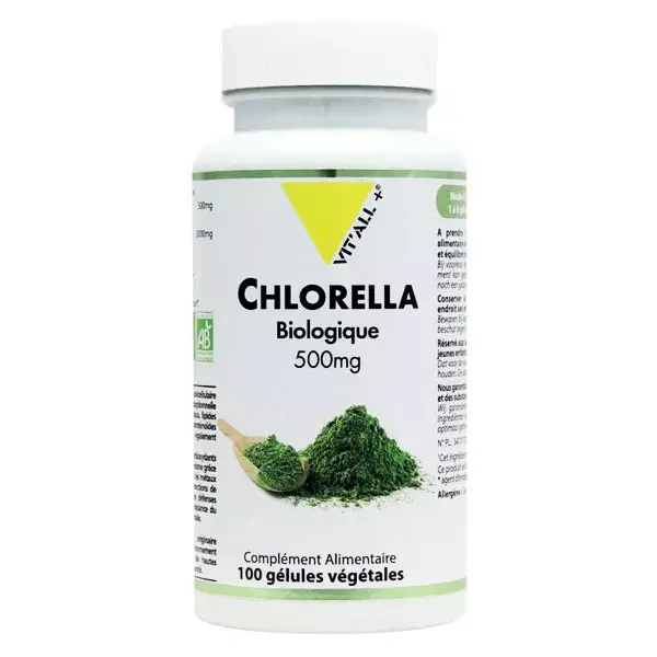 Vit'all+ Clorela Orgânica 500mg 100 Cápsulas Vegetais