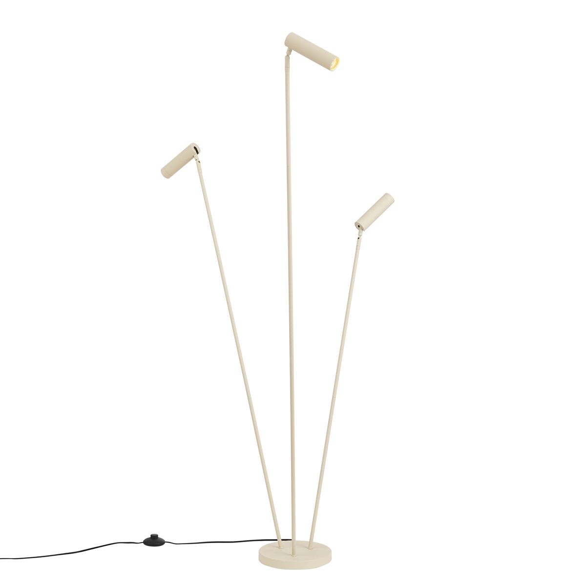 Moderne vloerlamp beige 3-lichts GU10 35mm - Thomas
