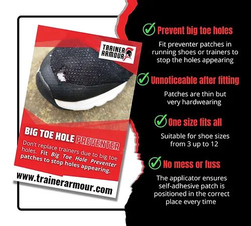 trainer armour big toe hole preventer 609 bth black