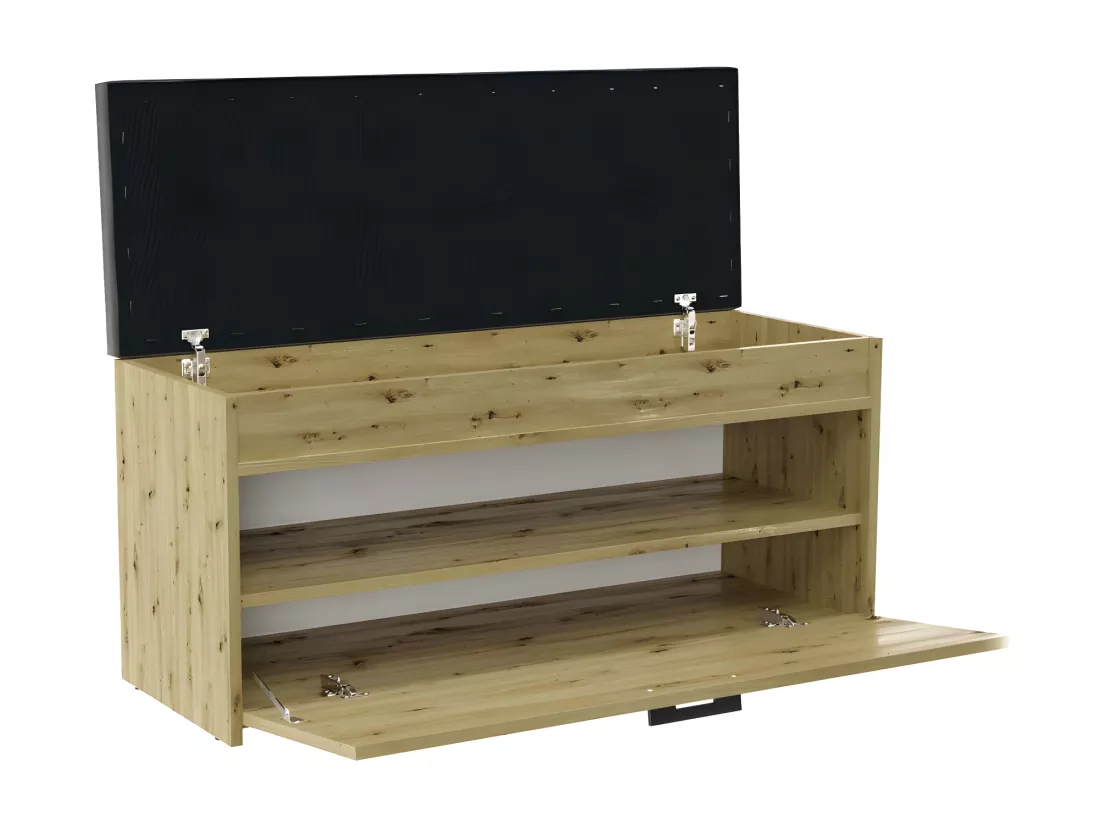 PARMI - Meuble à chaussures style scandinave entrée - 100x35x49 - Banc avec rangement