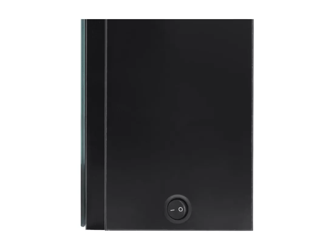 Armoire de salle de bain à miroir LED noir brillant 80x12x68 cm