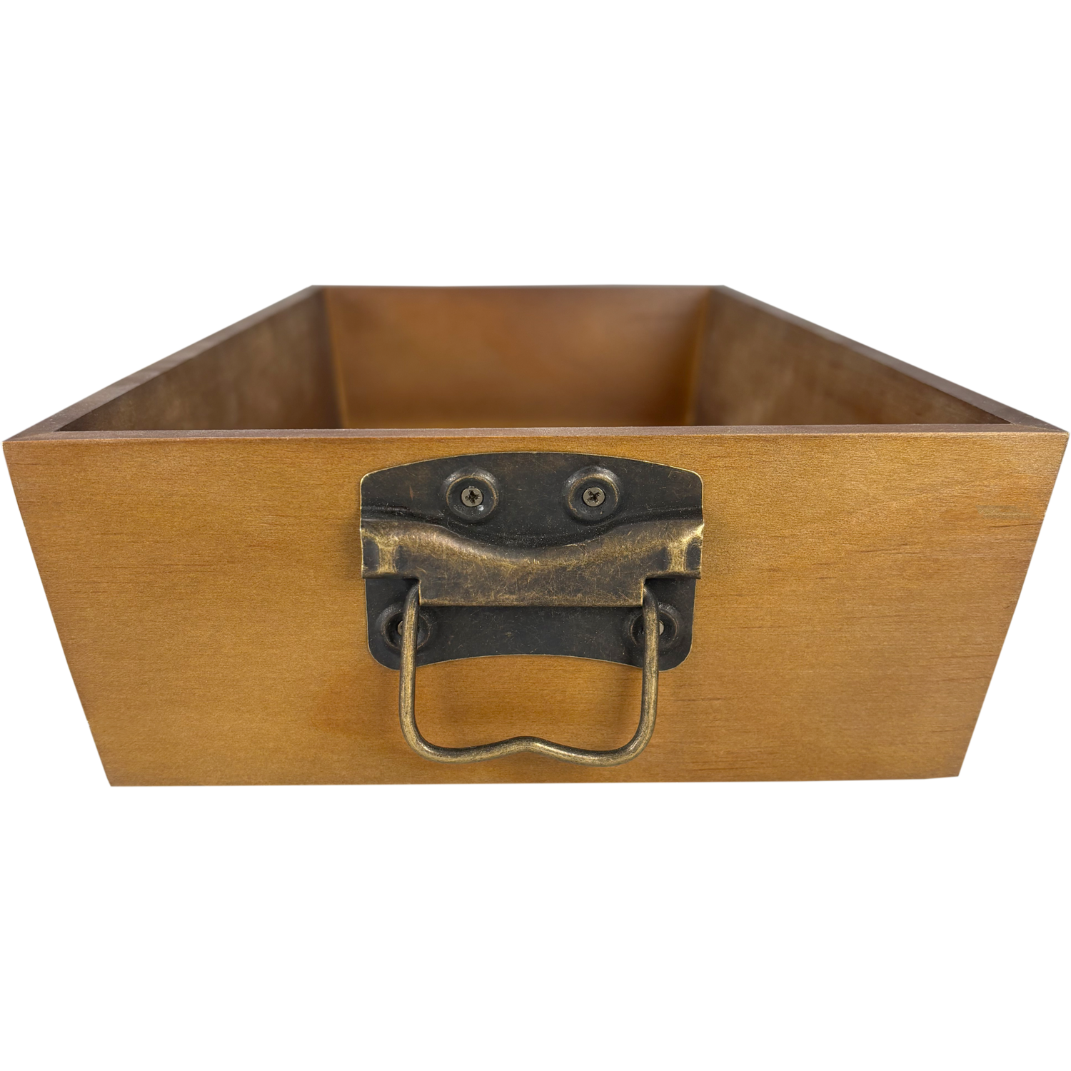 Dienblad, 36x19x7.5cm, met metalen handgreep, hout, bruin