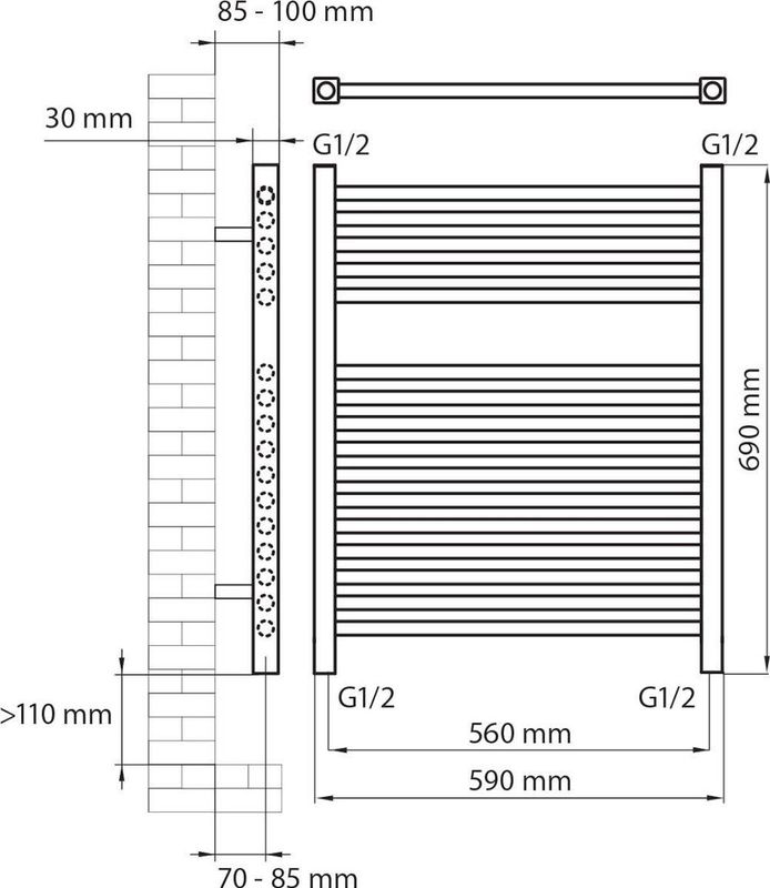 Haceka - Sahara Adoria - Designradiator - Wit - Onderaansluiting 59x69 cm - 394 Watt