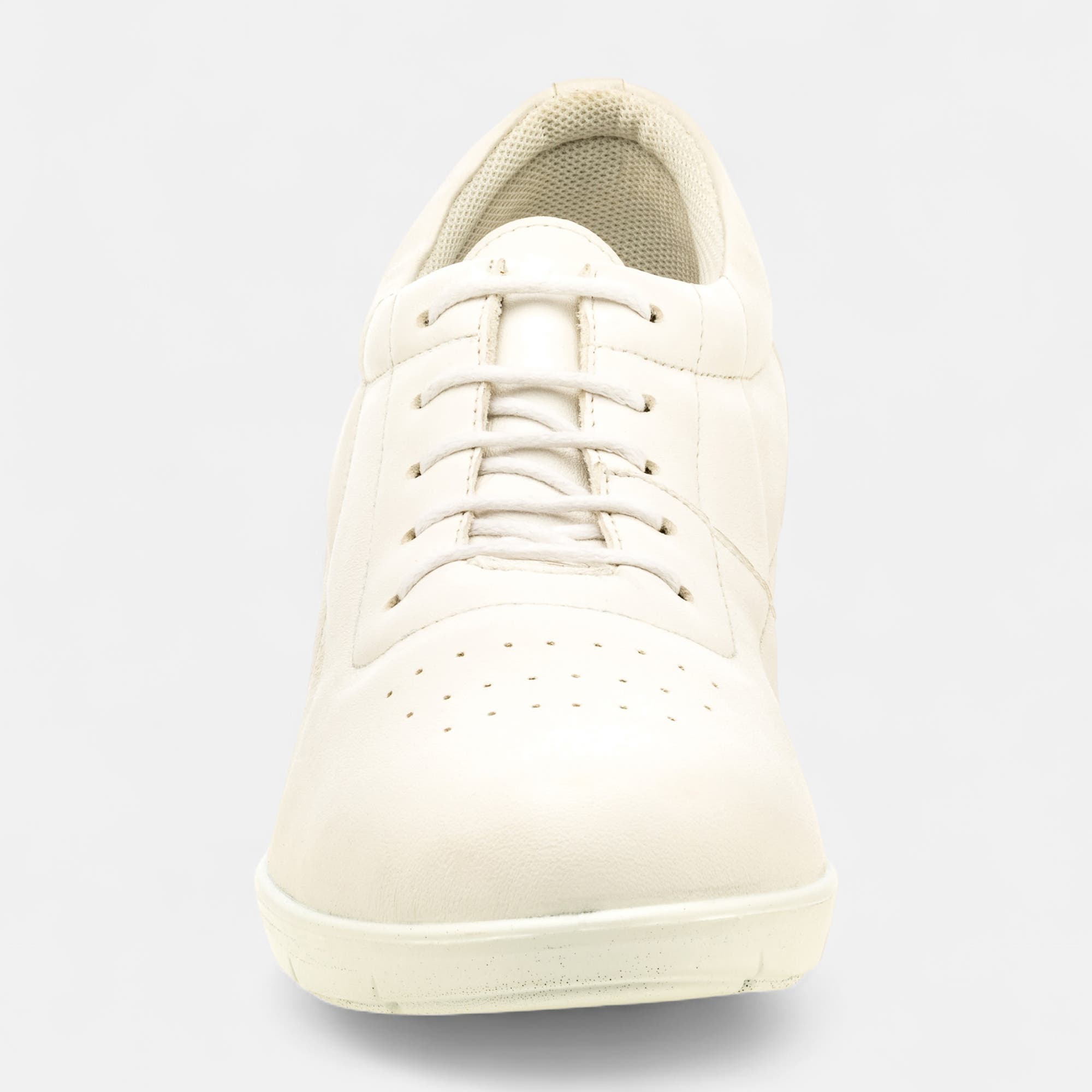 Derbies pieds sensibles à talon compensé Femme en cuir blanc