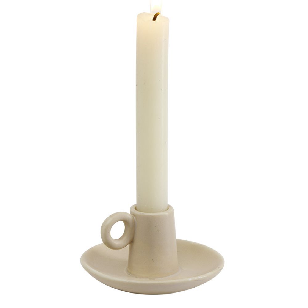 Bougeoir en céramique Ø10,5XH5,5cm blanc