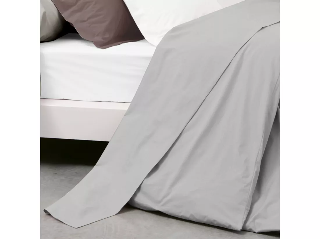 Drap plat uni 180x290 cm coton ALTO Alu