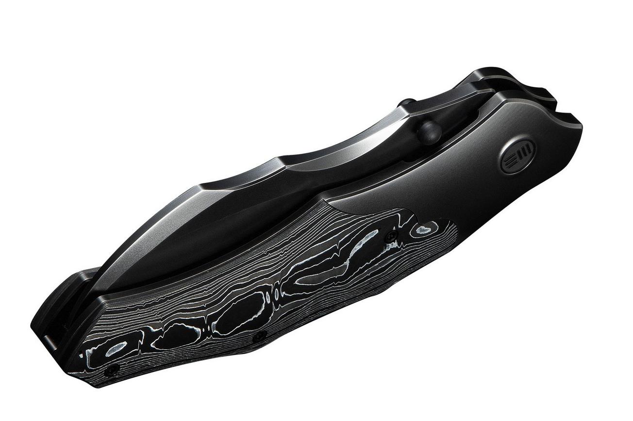 WE Knife Orc Boss WE24042-3 Polished Gray CPM 20CV, Gray Titanium Aluminum Foil Carbon Inlay, zakmes, Grant Chambers design