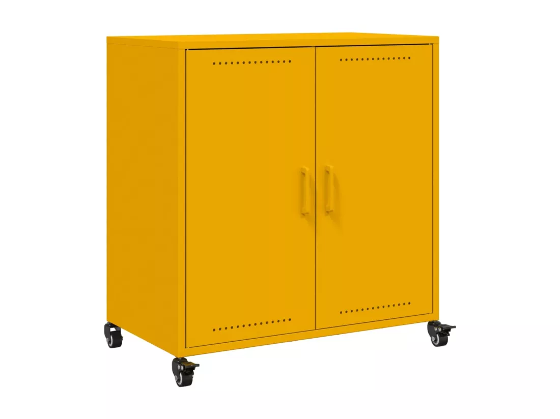 Buffet jaune moutarde 68,5x39x72 cm acier