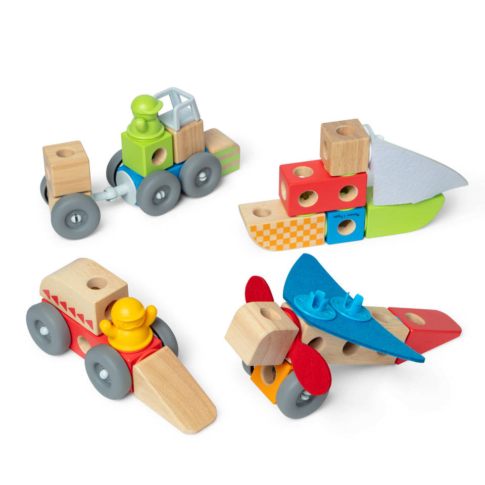 Melissa & Doug Blockables voertuigen blokkenset 54-delig