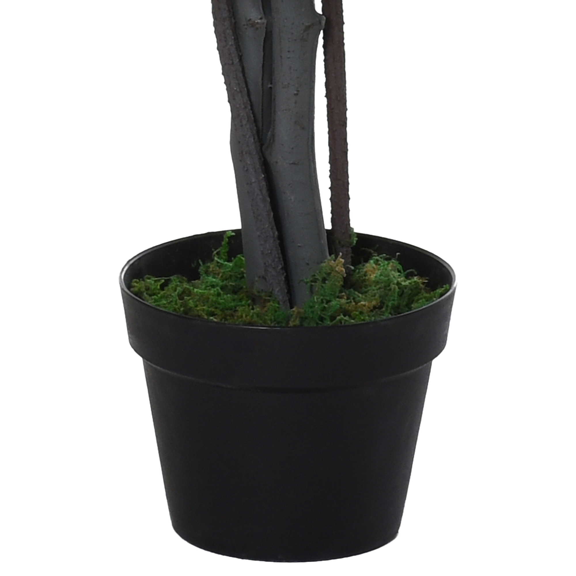 Árvore artificial de Ficus Outsunny, 145 cm de altura, 756 folhas com vaso para decoração de interiores e exteriores, verde.