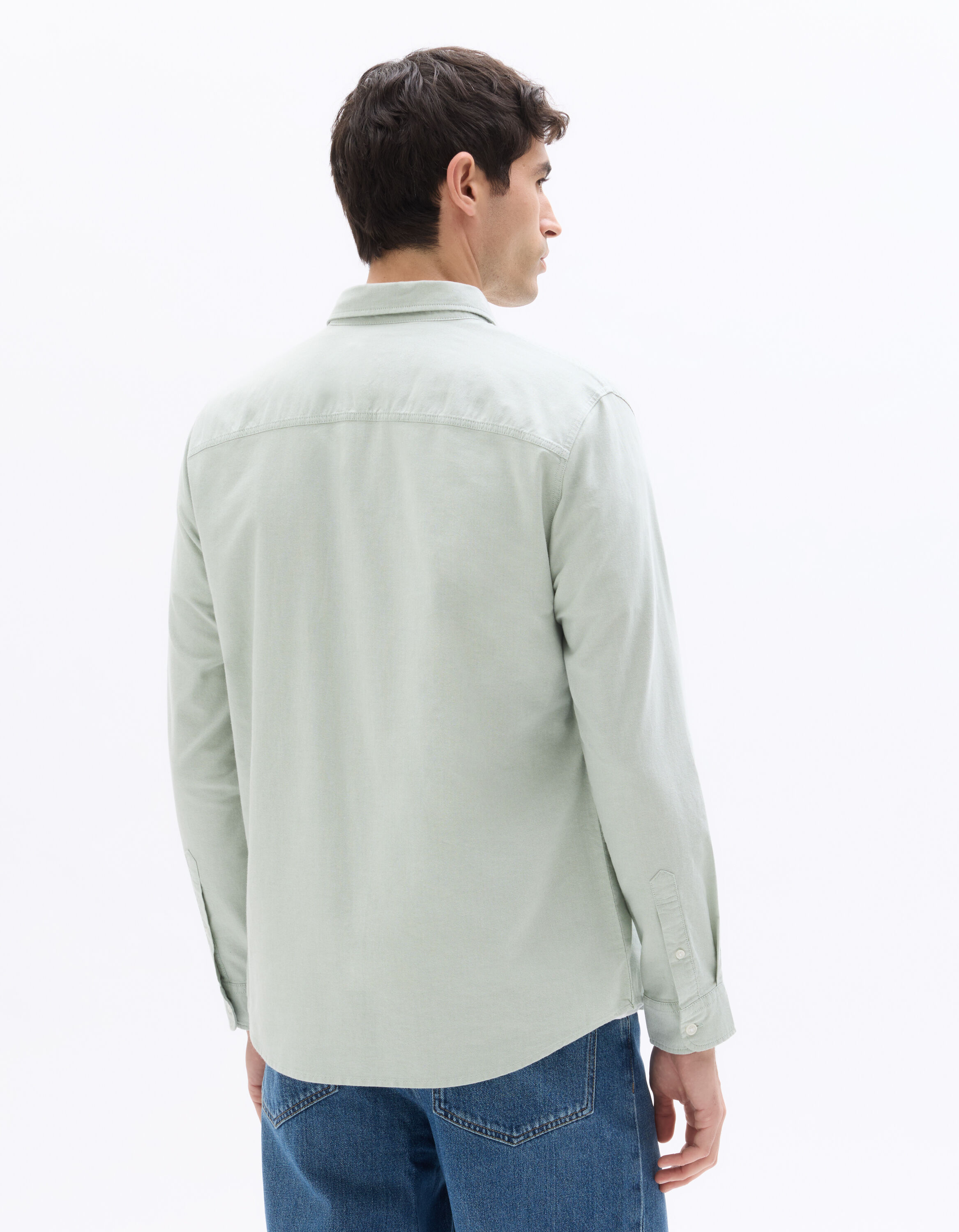Chemise regular 100% coton oxford - sauge