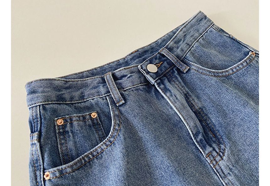 Baoinie - Gewassen denim shorts met hoge taille