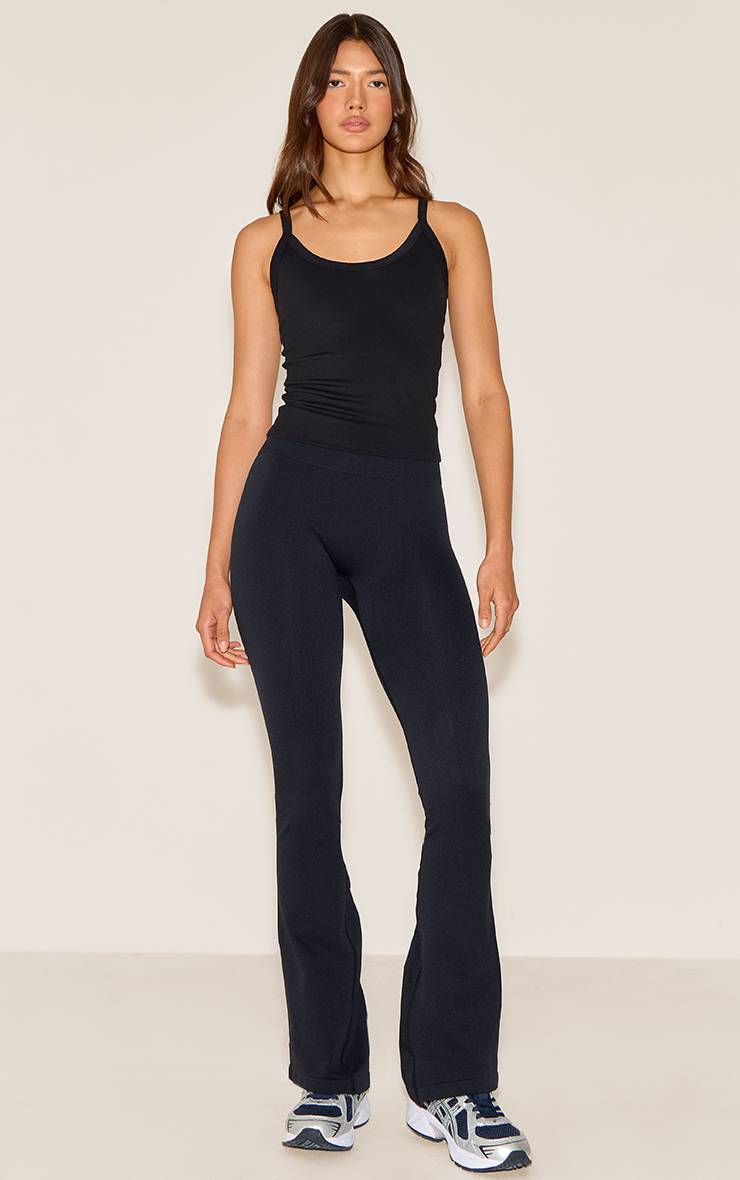 Deep Black Pantalon De Yoga Évasé Ultimate Sculpt