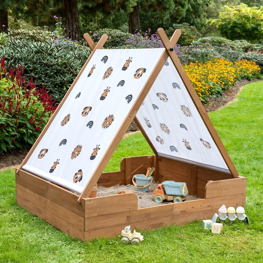 MUDDY BUDDY® Sandkasten mit Zelt Safari Seeker, kakaobraun