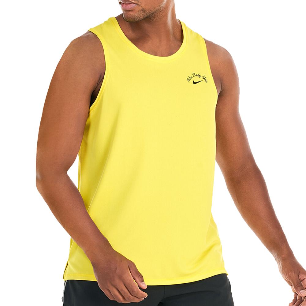 Nike Débardeur Jaune Homme Nike Miler