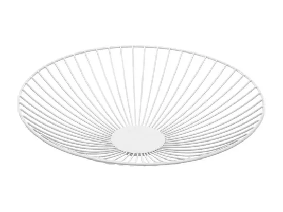 Corbeille ronde en métal blanc D35xH7,5cm